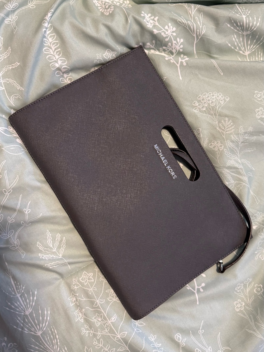 Michael Kors Dark Gray Saffiano Leather Clutch
